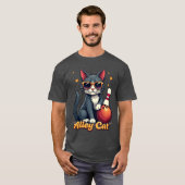Alley Cat Bowling Funny Cat Bowler T-shirt (Voorkant volledig)