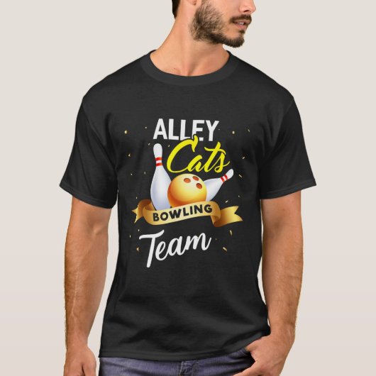 Alley Cat Bowling Shirt Funny Bowling (Voorkant)