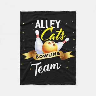Alley Cat Bowling Shirt Funny Bowling Fleece Deken