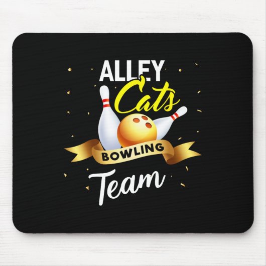 Alley Cat Bowling Shirt Funny Bowling Muismat (Voorkant)