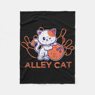 Alley Cat Bowling Team Humor Funny Bowler Cats Vin Fleece Deken