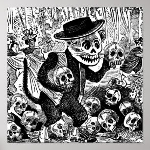 Alley Cat Calavera c. begin 1900 Mexico. Poster