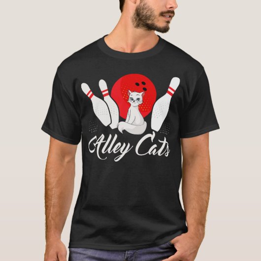 Alley Cat Funny Bowler Bowling (2) T-shirt (Voorkant)