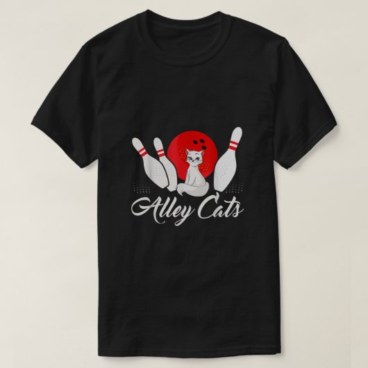 Alley Cat Funny Bowler Bowling T-shirt (Design voorkant)