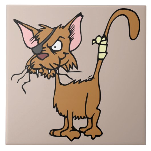 alley cat keramische tegel tegeltje (Voorkant)