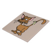alley cat keramische tegel tegeltje (Zijkant)