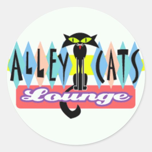 "Alley Cat Lounge" Ronde Sticker (Voorkant)