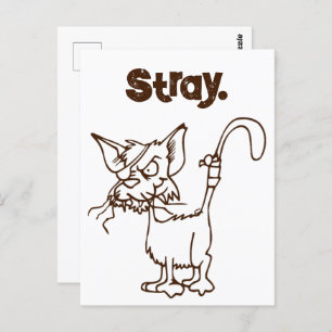 Alley Cat Tough Kat Cool Funny Tom Cartoon Briefkaart