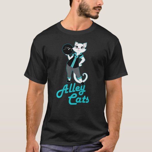 Alley Cats Bowling Team Dames T-shirt (Voorkant)