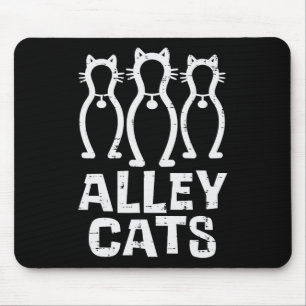 Alley Cats Bowling Team Fun Humor Bowler Speler Wo Muismat