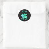 Alley Gator Funny Bowling T Shirt Ronde Sticker (Tas)