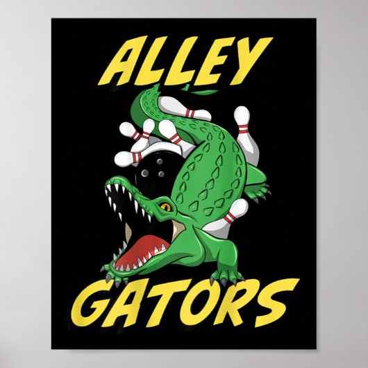 Alley Gators Bowling Team Byckside Print Alligator (Voorkant)