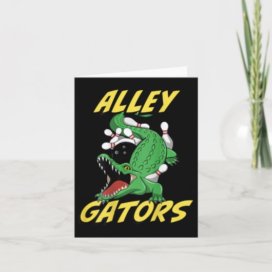Alley Gators Bowling Team Byckside Print Alligator Kaart (Voorkant)