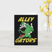 Alley Gators Bowling Team Byckside Print Alligator Kaart (Gele Bloem)