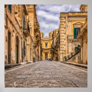 Alley Historic Old Town Sicilië Italië Poster