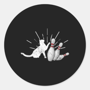Alley Kat Tipping Pins Grappige Bowling Ronde Sticker