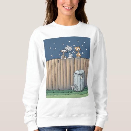 Alley Katten op een hek Trui (Voorkant)