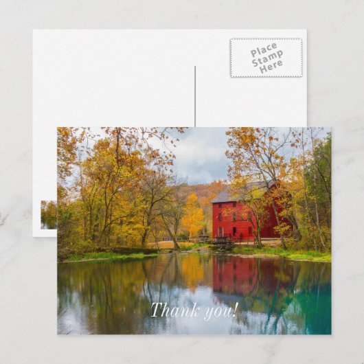 Alley Mill en bron dank je wel ansichtkaart Briefkaart (Voorkant / Achterkant)