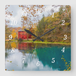 Alley Roller Mill en Spring Wall Clock Vierkante Klok