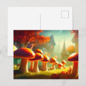 Alley van schattige paddenstoelen, kleurrijk magis briefkaart (Voorkant / Achterkant)