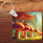 Alley van schattige paddenstoelen, kleurrijk magis sleutelhanger (Voorkant)