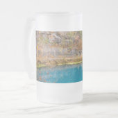 Alleys Blue Spring Frosted Glass Beer Mok (Voorkant links)