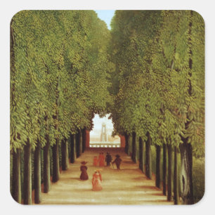 Alleyway in the Park of Saint-Cloud, 1908 (olie op Vierkante Sticker