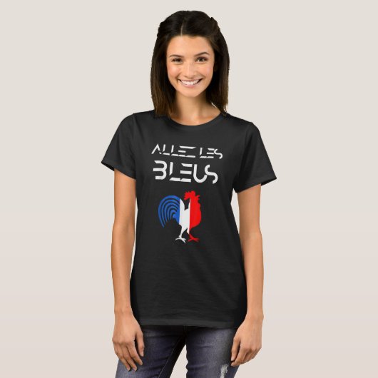 Allez Les Bleus France Soccer Football Hen French T-shirt (Voorkant volledig)