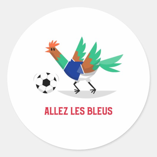 Allez les Bleus France Soccer Ronde Sticker (Voorkant)