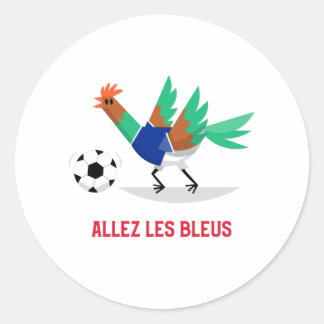 Allez les Bleus France Soccer Ronde Sticker