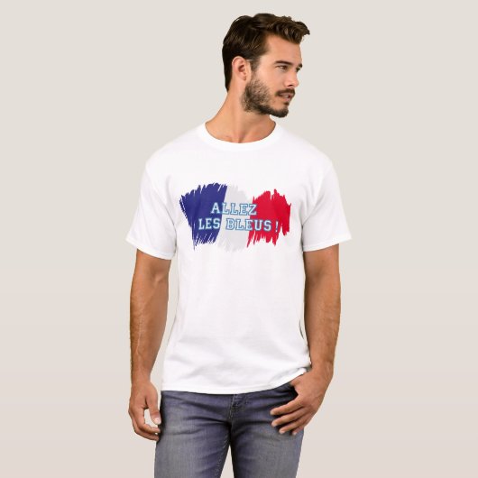 "Allez les Bleus" Franse voetbalsupporter T-shirt (Voorkant volledig)