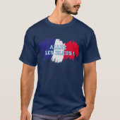 "Allez les Bleus" supporter van het Franse voetbal T-shirt (Voorkant)