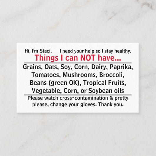 Allgeenkaart 1 visitekaartje (Voorkant)