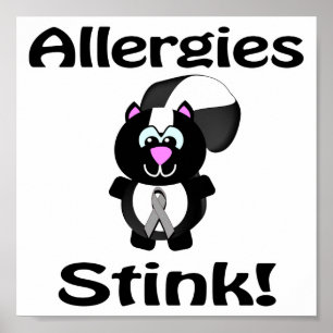 Allgies Stink Skunk Awareness Design Poster