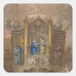 Alliance of France and Spain Vierkante Sticker
