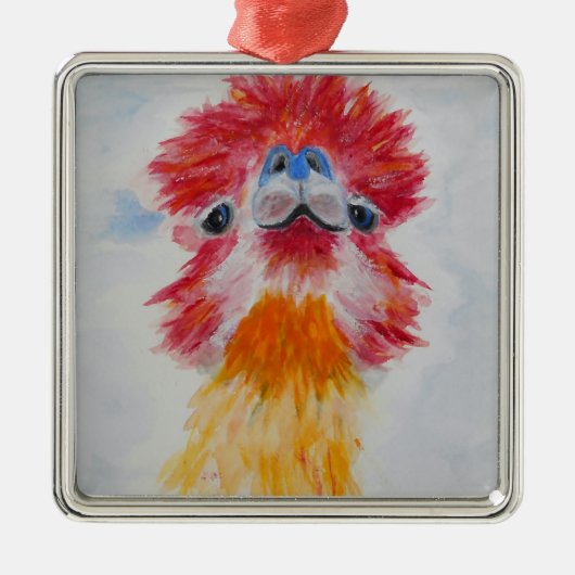 Allie Alpaca Metalen Ornament (Voorkant)