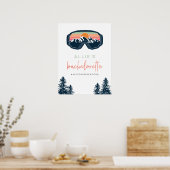 ALLIE Kleurrijke Mountain Ski Bachelorette Welkom Poster (Keuken)
