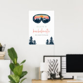 ALLIE Kleurrijke Mountain Ski Bachelorette Welkom Poster (Thuiskantoor)
