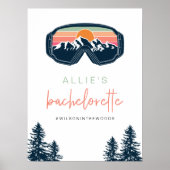 ALLIE Kleurrijke Mountain Ski Bachelorette Welkom Poster (Voorkant)