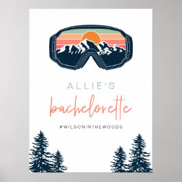 ALLIE Kleurrijke Mountain Ski Bachelorette Welkom Poster