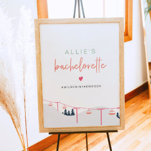 ALLIE Kleurrijke Mountain Ski Bachelorette Welkom Poster