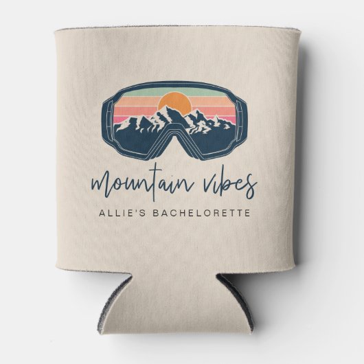 ALLIE Roze Berg Vibes Ski Bachelorette Groep Blikjeskoeler (Voorkant)