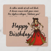 Alliecat buikdanseres Happy Birthday Feestdagenkaart (Voorkant / Achterkant)
