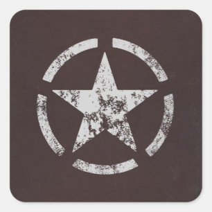 Allied US White Star  Vierkante Sticker
