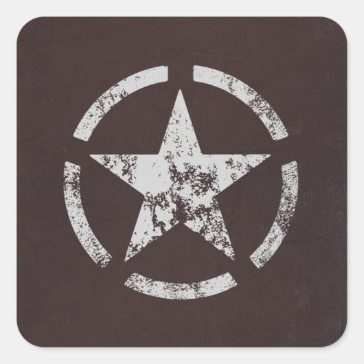 Allied US White Star Vierkante Sticker (Voorkant)