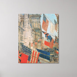 Allies Day, mei 1917 door Childe Hassam, Vintage A Canvas Afdruk