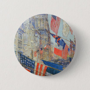 Allies Day, mei 1917 door Childe Hassam, Vintage A Ronde Button 5,7 Cm