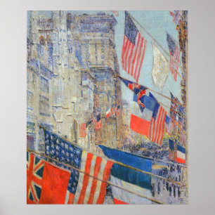 Allies Day, mei 1917 door Childe Hassam, Vintage K Poster