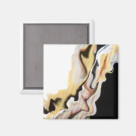 Alligare Abstract Gold Black White Fluid Art Magneet