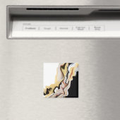 Alligare Abstract Gold Black White Fluid Art Magneet (Insitu (Vaatwasser))